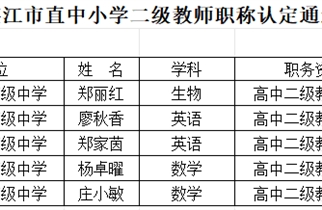 一二级教师公示