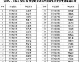 湛江市爱周高级中学2025-2026学年秋季学期普通高中国家免学费学生名单公示